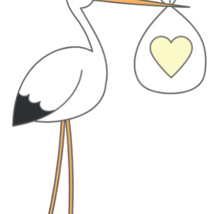 Cute Stork Baby Shower Mod Gender Neutral Invitation