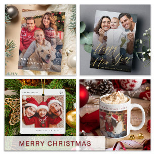 Photo minimalist modern typography Happy Holidays Holiday Card