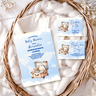 World Map Adventure Awaits Baby Shower Invitation