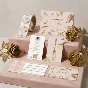 Luxury Gold Beauty Salon Hair Makeup Nail Studio Loyalty Card