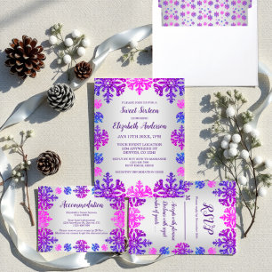 Sweet 16 Winter Snowflake Birthday Invitation