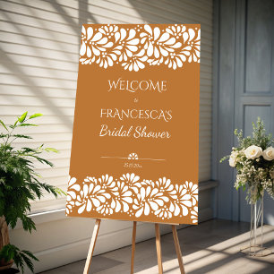 Mexican talavera terracotta bridal shower invitation
