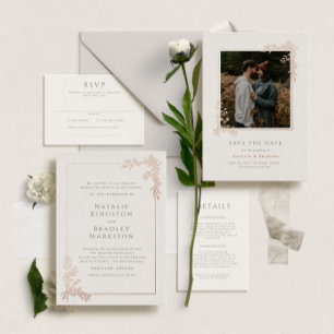 Hamilton Rose Gold Greenery Wedding Save the Date