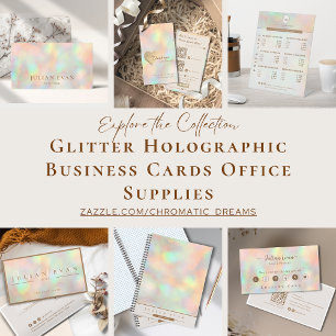 Elegant Glitter Holographic Script Return Address