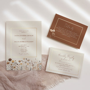 Boho Floral Terracotta Wedding Menu
