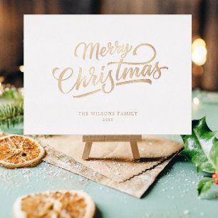 Minimal Script Merry Christmas Gold Foil Gift Tags