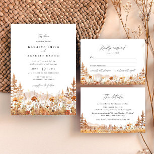 Terracotta Wildflower Mountain Wedding Hotel Enclosure Card