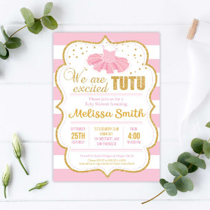 Cute tutu ballerina gold glitter baby shower game