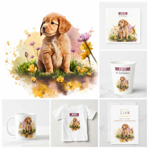 Spring Vibes Puppy - 1st birthday T-shirt