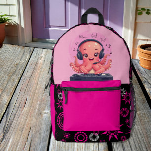 Music Girl, Happy Chick Smiling Octopus DJ  T-Shirt