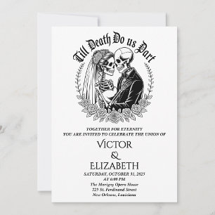 Gothic Till Death Do Us Part Skeleton Wedding Invitation
