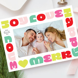 modern bold wishes   christmas two photo happy holiday card