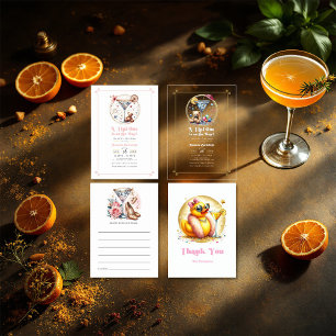Chic Martini Cocktail Baby Shower Advice Card