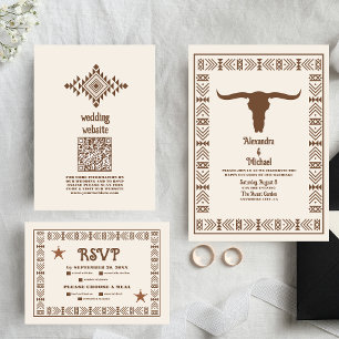 Southwestern Country Ranch Western Wedding All In One Invitation