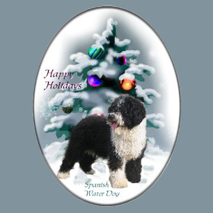 Spanish Water Dog Christmas Gifts Holiday Card