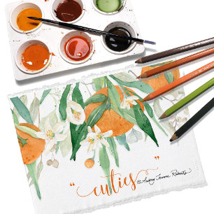 Orange a Little Cutie Watercolor Eucalyptus Shower Invitation