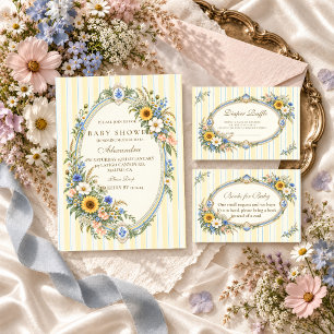 Sunflower Wildflower Baby Shower Diaper Raffle Enclosure Card