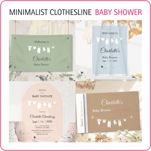 Light Blue Minimalist Baby Boy Shower Welcome  Banner