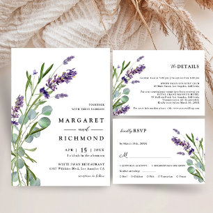 Purple Lavender Rustic Floral Wedding Guest Book