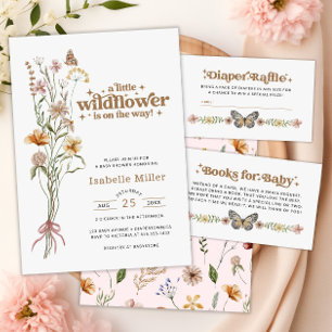 Little Wildflower Diaper Raffle Baby Shower Game  Enclosure Card