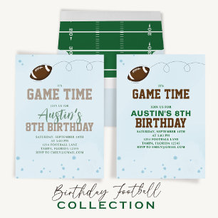 Birthday Party Cute Game Time Simple Football  Invitation