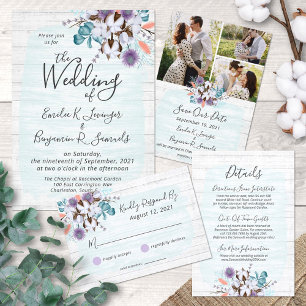 Save The Date Southern Cotton Country Wedding Card