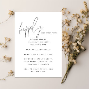 Happily Ever After Reception Party Wedding Photo Invitation