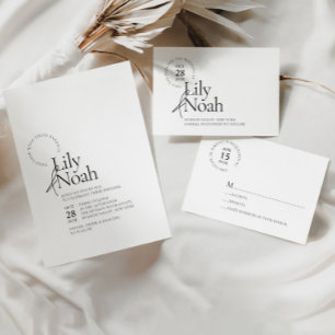 Minimalist Black and White Wedding Thank You Favour Box