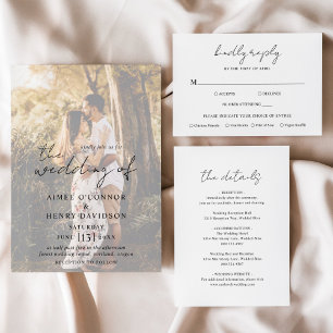 Aimee Rustic Script Modern Wedding Invitation