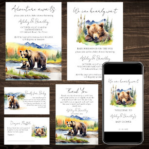 Bearly wait bear baby shower table sign