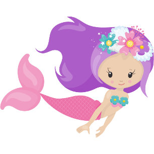 Mermaid Pink Purple Birthday Party Thank You  Invitation