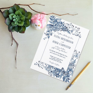 Budget White Blue Wildflower Bird Floral Wedding