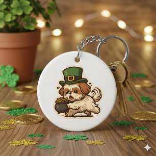 Shih Tzu Treasure Keeper St.Patrick's Day Key Ring