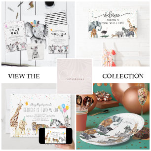 Young, Wild & Three   Rockstar Zebra Invitation