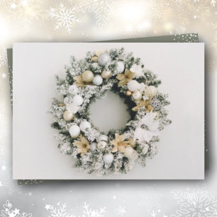 Pine Wreath Folded Christmas Holiday Card