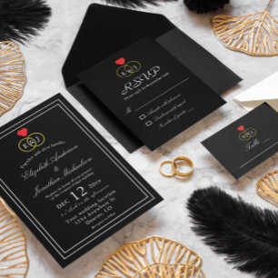 Entwined Rings Wedding Invitation