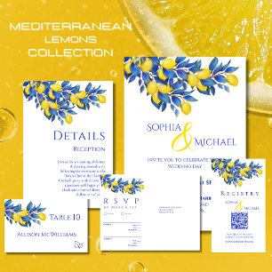 Mediterranean-Lemons Wedding Theme Invitation