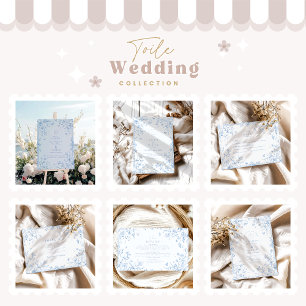 Elegant Baroque Blue French Garden Floral Wedding Enclosure Card