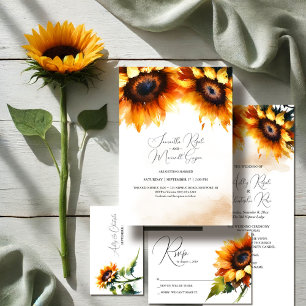 Yellow Sunflower Wedding Invitation