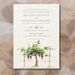 Paso Robles Vineyard Winery Grapevine Wedding Invitation