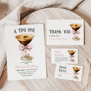 Coffee Bow Espresso Martini Baby Shower Diaper Enclosure Card