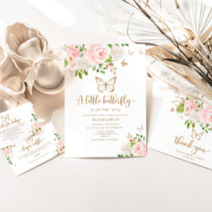 Blush pink butterfly Baby trivia baby shower game