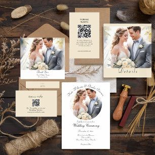 Modern photo Custom QR code thankyou card