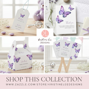 Butterfly Baby Shower Elegant Minimalist Simple  Postcard