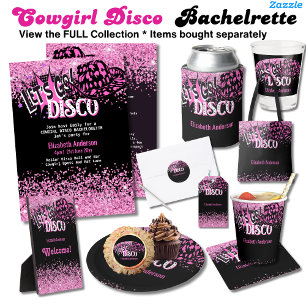 Cowgirl Disco Bachelorette Lets Go Last Ride Rodeo Invitation