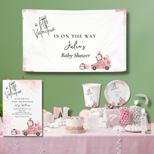 Valentine pink baby girl  shower invitation