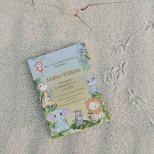 Safari Jungle Tropical Diaper Raffle Shower Game Business Card