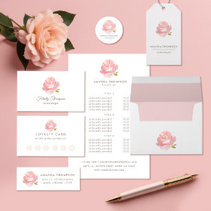 Chic Watercolor Blush Pink Rose