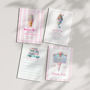 She's Been Scooped Up! Pastel Sundae Bridal Shower Invitation