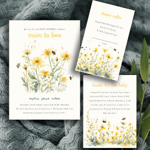 Yellow Wildflower Sweet As Bee Neutral Baby Shower Napkin